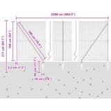 vidaXL Hexagonalna Ograja Siva 1.6x25 m Jeklo, Ograjni Stolpi s Špicami 13 kos Ø32 mm 180 cm Galvanizirano Jeklo | Shoptok.si