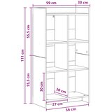Police za knjige Siva Sonoma 59 x 30 x 111 cm Konstruirano drvo | Shoptok.si