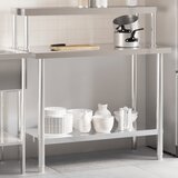 vidaXL Kuhinjski radni stol s policom 110x55x120 cm nehrđajući čelik | shoptok.hr