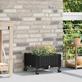  Vrtni saksija s kotačima Crna 40 x 40 x 29 cm PP - Crna 40 x 40 x 23 cm s kotačima | shoptok.hr
