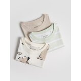 Reserved Pamučna majica 3 kom - krem | shoptok.hr