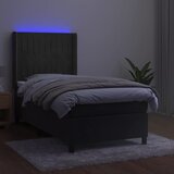  box spring s madracem LED tamnosivi 90x200 cm baršun | shoptok.hr
