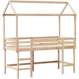 vidaXL Posteljni okvir z lestvijo in streho 90x200 cm borovina, (21243065) | Shoptok.si