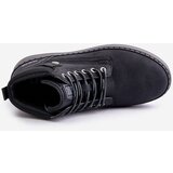 Big Star Lace-up men's ankle boots Big Star Hi-Poly System black | shoptok.hr