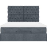  Otomanski krevet s madracima&LED tamnosivi 140x190cm baršunasti | shoptok.hr