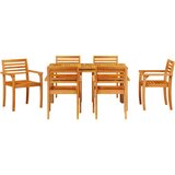  Vrtni set za objed 7 kom. Smeđa Čvrsto drvo akacije | shoptok.hr