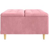  Otoman za pohranu s jastukom Ružičasta 80 x 80 x 45 cm Baršun | shoptok.hr