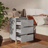  Nočna omarica - Nočna miza z lesenimi nogami betonsko siva 40x35x69 cm, (21688132) | Shoptok.si