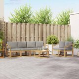 Set vanjskih sofa 7 kom. Bijela i svjetlosiva Poliester | shoptok.hr
