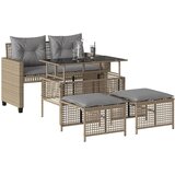  4-dijelni set vrtnih sofa s jastucima bež od poliratana staklo | Eponuda.com