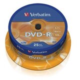  DVD-R, VERBATIM,4,7 GB,16X, spindle 25... Cijene