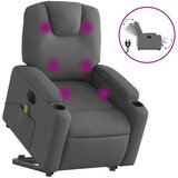  Električni masažni naslonjač na podizanje od tkanine tamnosivi | shoptok.hr