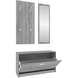 Maison Chic 3 v 1 Komplet Omarica za obutev - Kopa za čevlje siva sonoma hrast inženirski les, (21777171) | Shoptok.si