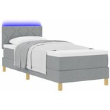  LED Box Spring Krevet Svijetlo siva 80 x 200 cm tkanina | Eponuda.ba