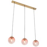 QAZQA Art Deco viseča svetilka medenina z roza steklom 3-luč - Pallon Mezzi | Shoptok.si