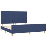  Posteljni okvir z vzglavjem moder 180x200 cm blago, (20903187) | Shoptok.si