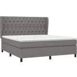  Box spring postelja z vzmetnico temno siva 160x200 cm blago, (20788914) | Shoptok.si