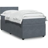 vidaXL Box spring postelja z vzmetnico temno siva 80x200 cm žamet Cene