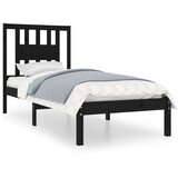 Maison Chic Posteljni okvir - Enojna postelja - Postelja za odrasle črn iz trdnega lesa 75x190 cm-J14153, (21765133) Cene