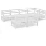 Maison Chic Seti vrtnega pohištva - Vrtna garnitura - Vrtni pohištvo set 7-delna trdna borovina bela, (21807805) | Shoptok.si
