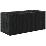 Furnova Vrtno cvetlično korito z 2 loncema črna 72x30x32 cm poli ratan, (22014403) | Shoptok.si