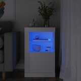 vidaXL Bočni ormarić s LED svjetlima bijeli od konstruiranog drva | shoptok.hr