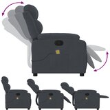  Masažni naslonjač tamnosiva baršunasti | shoptok.hr