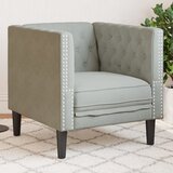  Fotelja Chesterfield svijetlosiva baršunasta | shoptok.hr