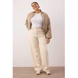 Trendyol Ženske pantalone Tbbaw26Ar00018, Krem Cene
