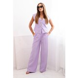 Kesi Włoski Women's set with a vest and wide-leg pants light purple | Shoptok.si