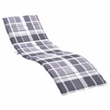 vidaXL Blazina za ležalnik siva karo 200x60x3 cm oxford tkanina, (20655682) | Shoptok.si