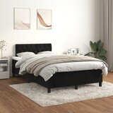 The Living Store Box spring postelja z vzmetnico črna 120x200 cm žamet - Box Spring Postelja, (21492613) Cene