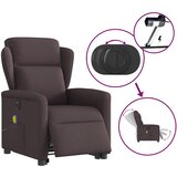  Električni masažni naslonjač na podizanje od tkanine tamnosmeđi | shoptok.hr