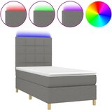  box spring s madracem LED tamnosivi 80 x 200 cm tkanina | shoptok.hr
