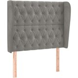  Uzglavlje s ušima svjetlosivo 103x23x118/128 cm baršunasto | shoptok.hr