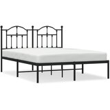  The Living Store Kovinski posteljni okvir z vzglavjem črn 140x200 cm - Posteljni Okvir, (21499453) | Shoptok.si