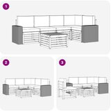  Sekcijska garnitura s jastukom 6 pcs Prirodna i svjetlosiva | shoptok.hr