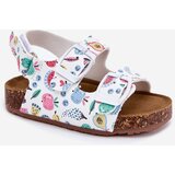 Boto Children's sandals on cork sole with buckles fruits white Thessa | ePonuda.com