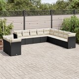  11-dijelni set vrtnih sofa od poliratana s jastucima crni | shoptok.hr