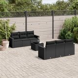  7-dijelni set vrtnih sofa od poliratana s jastucima crni | shoptok.hr