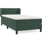 vidaXL box spring postelja z vzmetnico temno zelena 90x200 cm žamet, (20896513) | Shoptok.si