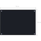 vidaXL kuhinjska zaštita od prskanja crna 70 x 50 cm kaljeno staklo | shoptok.hr