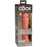 King Cock Elite 8 - realistični vibrator s vakuumom 20 cm (tamno prirodni) | shoptok.hr