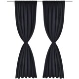 Furnova 2 kosa črnih zarobljenih zaves z obročki 135 x 245 cm, (21918407) | Shoptok.si