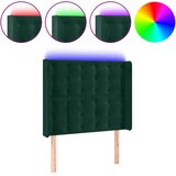  LED uzglavlje tamnozeleno 93x16x118/128 cm baršunasto | shoptok.hr