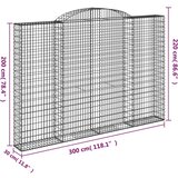  Gabionska košara s lukom 300x30x200/220 cm pocinčano željezo | shoptok.hr