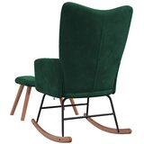  Stolica za ljuljanje s osloncem za noge tamnozelena baršunasta | shoptok.hr