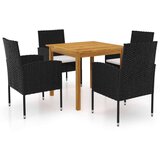  5-dijelni vrtni blagovaonski set crni | shoptok.hr