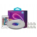 Silicone Neon LED strip with IR remote control and 12V DC power supply, 5m