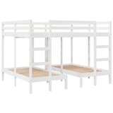 vidaXL Okvir za trojni pograd bel 140x200/70x140 cm trdna borovina, (21321028) | Shoptok.si